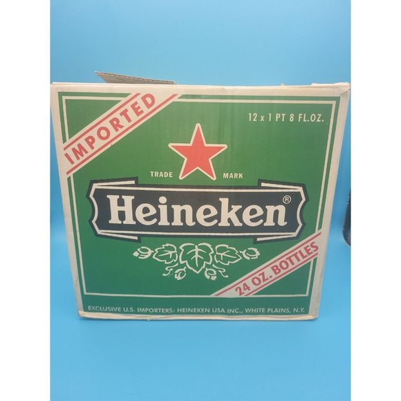 Heineken  Beer  Cardboard Case Box Advertising 12 x 1 pt 8 FL Oz Empty - Picture 1 of 7